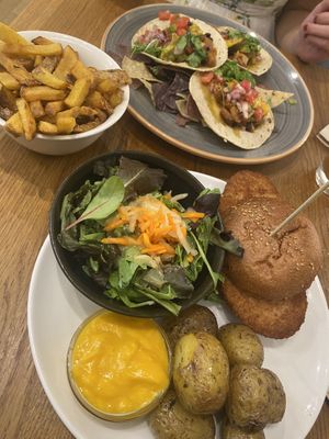Thai Burger and Jackfruit Tacos   at Beet in Luxembourg City