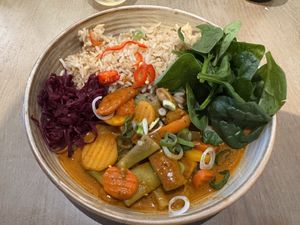 Spicy peanut curry  at Beet in Luxembourg City