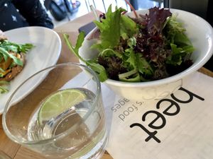 salad & water at Beet in Luxembourg City