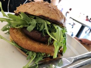 burger w/ mushroom at Beet in Luxembourg City