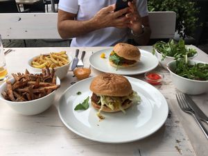 Yummy vegan burgers  at Beet in Luxembourg City