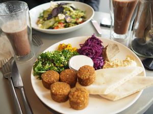 Delicious falafel dish  at Beet in Luxembourg City