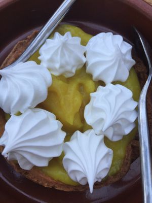 The « tarte au citron » which is just weird yellow paste :/ at Beet in Luxembourg City