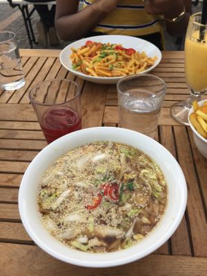 Soup and Mac and cheese  at Beet in Luxembourg City
