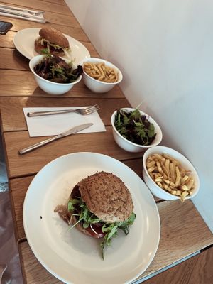 Cheese burger and Aubergine burger  at Beet in Luxembourg City