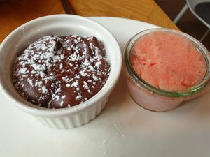 meuilleux au chocolat & sorbet at Beet in Luxembourg City