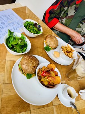 Avocado burger with chili cheese sweet potato fries at Beet in Luxembourg City