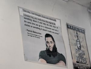 Posters at Loving Hut Caravan in Nelson