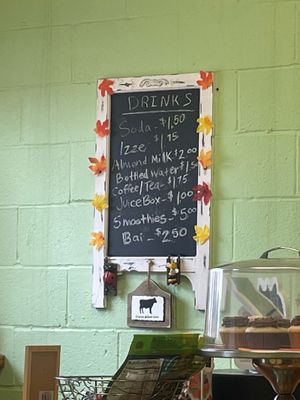 Drink menu at Don't Have a Cow in Clarksville