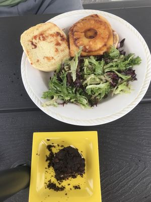 Pineapple burger greens, and the peanut butter cookie  at Don't Have a Cow in Clarksville