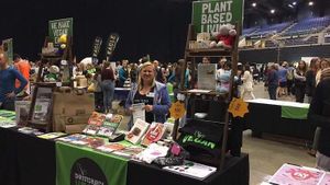 Christchurch Vegan Society stall at 2018 Vegan Expo at Christchurch Vegan Society/Te Rōpū Whēkana o Ōtautahi in Christchurch