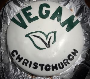 Vegan cake for Christchurch Vegan Society meeting  at Christchurch Vegan Society/Te Rōpū Whēkana o Ōtautahi in Christchurch