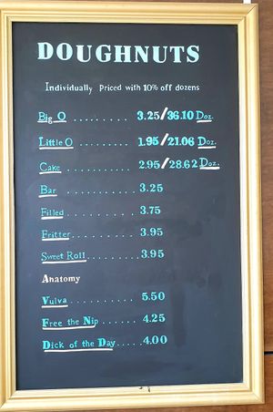 menu June 2022 at The Big O Doughnuts in Salt Lake City