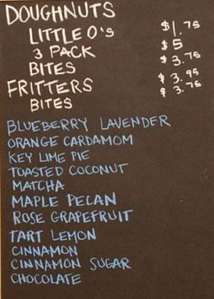 Menu board at The Big O Doughnuts in Salt Lake City