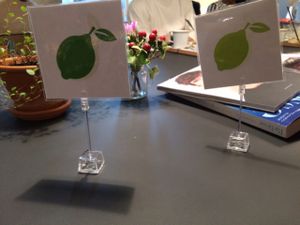 cute waiting plates at CITRON in Tokyo