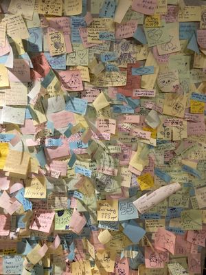 Message board in the dining room at CITRON in Tokyo