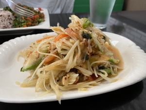 Somtam is so good here  at Guan Yim in Lampang