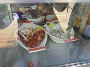 bbq mock meat for the kuey tiao soup prepared upon order at Guan Yim in Lampang