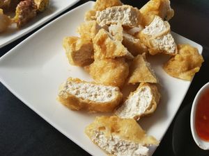 fried tofu at Guan Yim in Lampang