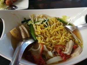 noodles prepared upon order at Guan Yim in Lampang