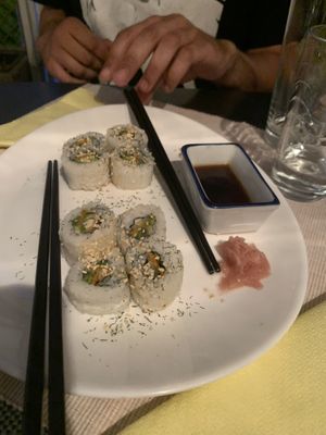 Vegan sushi roll at Karuzo in Sarajevo