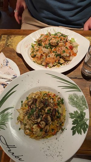 Vegan kebab (top) and vegan cauliflower mushroom risotto (bottom). Forgot to take picture of the lovely dessert as we ate it so quickly  at Karuzo in Sarajevo