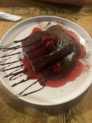 Chocolate and apple square   at Karuzo in Sarajevo