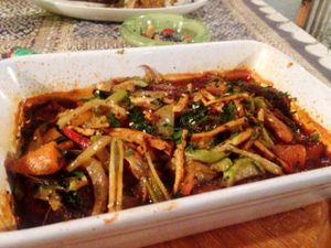 oven baked seitan with thai vegetables at Karuzo in Sarajevo