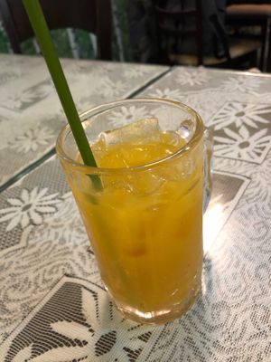 Juice with straw made from bamboo at Hoa Thien in Ho Chi Minh City