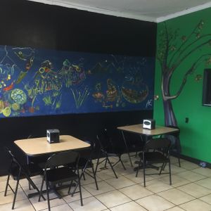 a few tables inside at Viva La Vegan in Atlanta