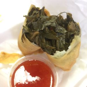 collard green spring roll at Viva La Vegan in Atlanta