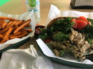 Philly cheesesteak (jackfruit and vegan cheese) at Viva La Vegan in Atlanta