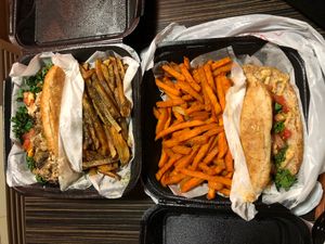 Shrimp Po' Boy and Philly  at Viva La Vegan in Atlanta