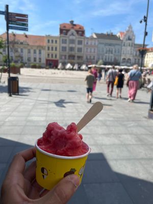 Watermelon sorbet at Przystan na Lody in Bydgoszcz