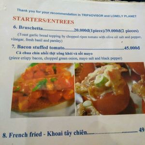 menu2 at Goc Ha Thanh in Da Lat