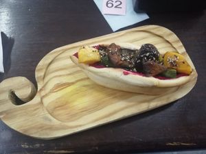 Vegetales asado + hummus at Pide House in Montevideo