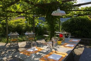 Our garden terrace at Ristorante Cristallina in Coglio