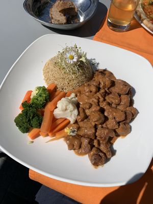 Soya Stroganoff with Bulgur  at Ristorante Cristallina in Coglio