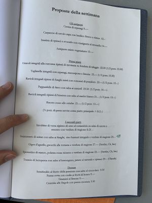 Menu page - main at Ristorante Cristallina in Coglio