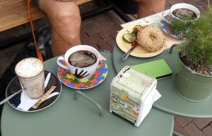 Porridge and bagel at Bagels & Beans in Leeuwarden