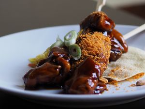 Vegan Seitan Saté at Eetcafe Spinoza in Leeuwarden