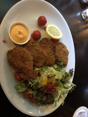 Krokante seitan stukjes  at Eetcafe Spinoza in Leeuwarden