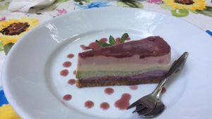 Vegan rainbow ice pie, very good!  at Eetcafe Spinoza in Leeuwarden
