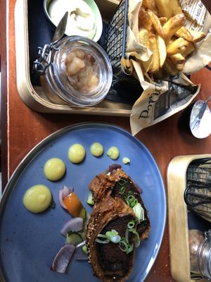 Seitan wellington and chips  at Eetcafe Spinoza in Leeuwarden