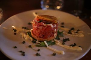 Voorgerecht, tomaat tartaar at Eetcafe Spinoza in Leeuwarden