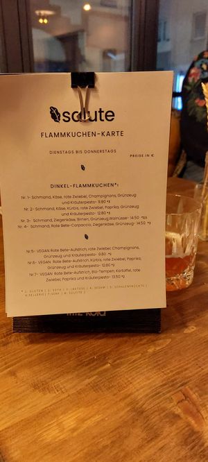 Unsere Flammkuchen-Karte Frühling/Sommer 2023 at Salute Vegetarische & Vegane Küche in Mainz