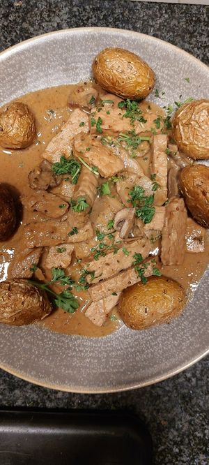 Bio-Tempeh à la Stroganoff at Salute Vegetarische & Vegane Küche in Mainz