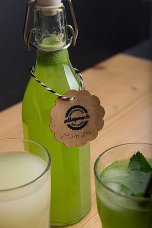 Homemade lemon-mint limonade without sugar at Salute Vegetarische & Vegane Küche in Mainz