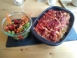 Vegan lasagna (sadly no topping) at Salute Vegetarische & Vegane Küche in Mainz
