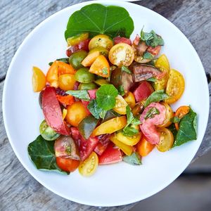 tomato salad at Skip Garden Kitchen in London